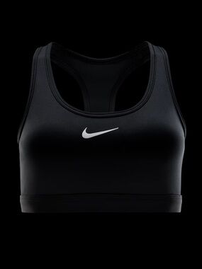 Nike Sport Bra Women Large Black Stretch Dri Fit Swoosh Logo Running Performance
